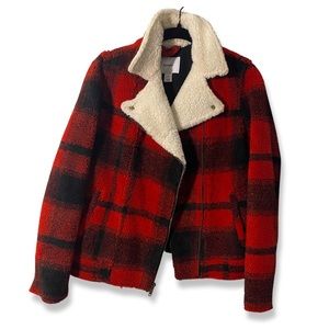 OLD NAVY - WOOL RED & BLACK FLANNEL JACKET